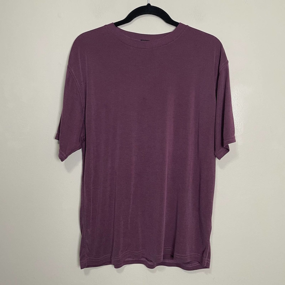 Utopia Sueded Crew Neck Shirt Sleeve Tee Shirt Purple L